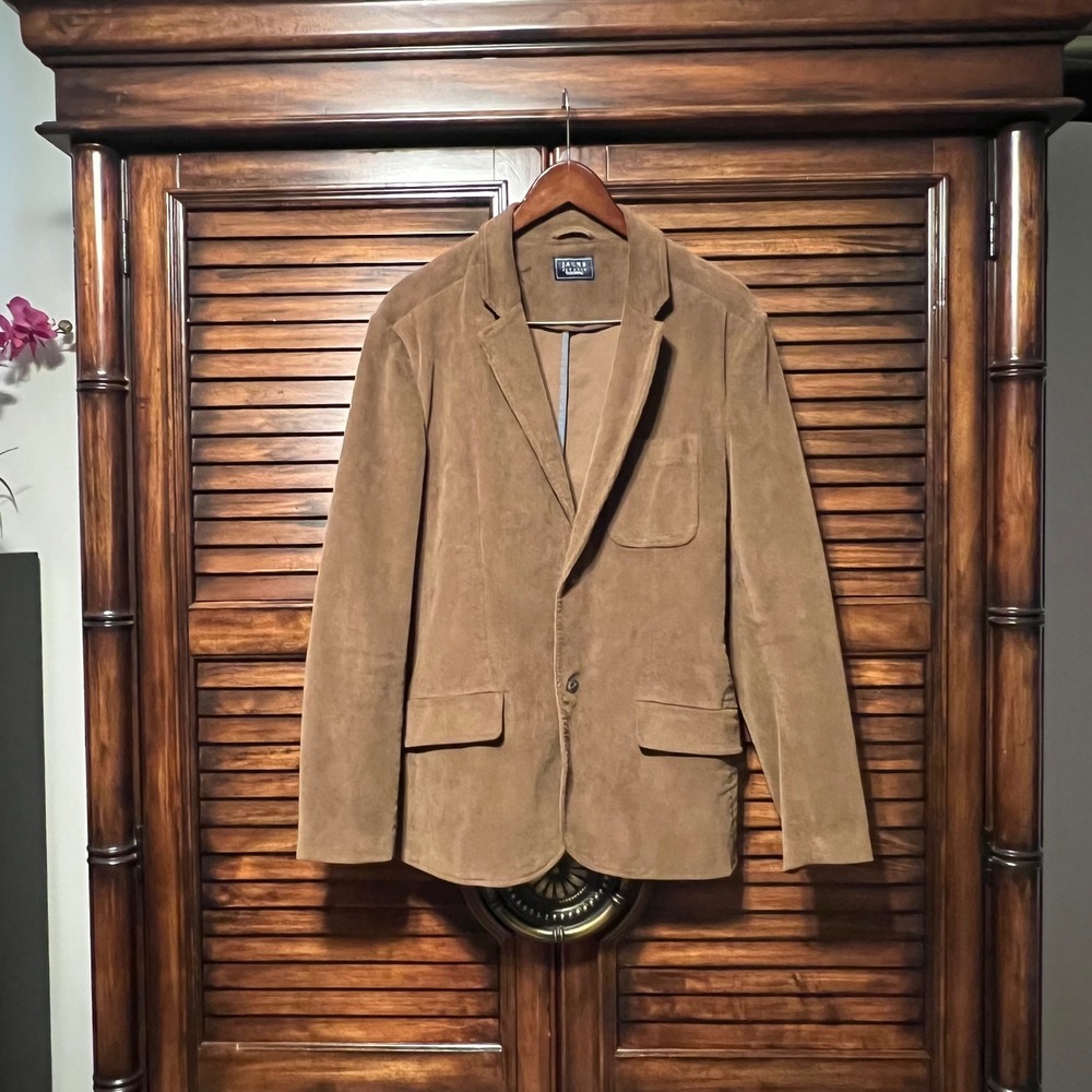 Jachs New York Brown Corduroy Blazer Elbow Patches Mens Medium Sport Coat
